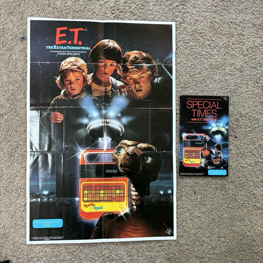 Texas Instruments Speak And Spell ET Poster And Special Times Book Only READ